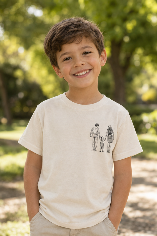 Camiseta niño estilo boceto